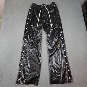 Rick Owens DRKSHDW Pusher Pants Mens Medium Black Snap Track Coated Italy